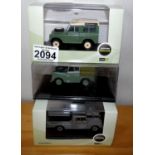 Oxford 1.43 Scale x 3 Mixed LAND ROVERS. P&P Group 2 (£18+VAT for the first lot and £2+VAT for