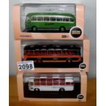 Oxford 1.76 Scale x 3 Mixed Buses. P&P Group 2 (£18+VAT for the first lot and £2+VAT for