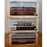 Oxford 1.76 Scale x 3 Mixed Buses. P&P Group 2 (£18+VAT for the first lot and £2+VAT for