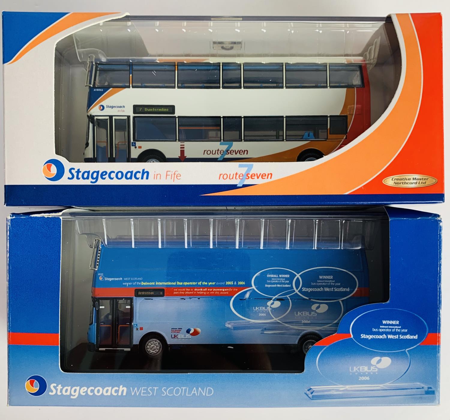 2x Creative Master / Northcord 1:76 Buses - To Include: UKBUS 0012 Stagecoach Fife ALX400, UKBUS