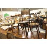 Four antique bedroom chairs. This lot is not available for in-house P&P.