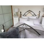 Wrought iron gothic type double bed head and bed end. This lot is not available for in-house P&P.