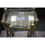 Nest of three good quality brass tables, largest 63 x 40 x 48 cm. This lot is not available for in-