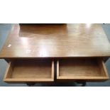 Beech farmhouse table with turned legs and two drawers, 100 x 60 cms. This lot is not available