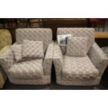 Pair of contemporary upholstered armchairs. This lot is not available for in-house P&P.