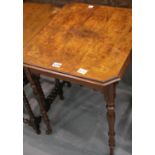 Edwardian walnut occasional games table with single drawer, 52 x 58 x 67 cm. This lot is not