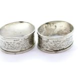 Two hallmarked silver napkin rings. P&P Group 1 (£14+VAT for the first lot and £1+VAT for subsequent