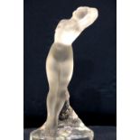 One Lalique Lady, H: 24 cm, signed Lalique. P&P Group 2 (£18+VAT for the first lot and £2+VAT for