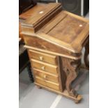 Antique type Davenport with four drawers to each side, lift front and pen box, 53 x 54 x 80 cm. This