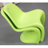 Two Vier Panton Vitra childs chairs in green. This lot is not available for in-house P&P.