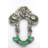 White metal miniature Arts and Crafts enamel picture frame. P&P Group 2 (£18+VAT for the first lot