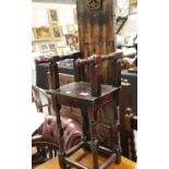 Antique type stained mahogany child's correction chair, 98 x 28 cm. This lot is not available for