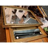 Two gilt framed overmantle mirrors 100 x 70 and 86 x 91 cm. This lot is not available for in-house