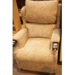 Electrically adjustable upholstered armchair. This lot is not available for in-house P&P