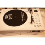 White GPO Jive music centre - 3 speed turntable; CD/MP3/USB player, FM radio. P&P Group 3 (£25+VAT