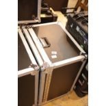 Large metal bound flight case, 40 x 55 x 65 cm. THIS LOT WILL INCUR VAT AT 20% ON TOP OF THE