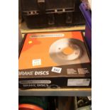 Boxed pair of Drivemaster brake discs DMD142 Audi Seat VW. This lot is not available for in-house