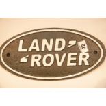 Cast iron Land Rover sign, 34 x 17 cm. P&P Group 2 (£18+VAT for the first lot and £2+VAT for