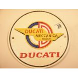 Cast iron Ducati Meccanica sign, D: 24 cm. P&P Group 2 (£18+VAT for the first lot and £2+VAT for