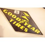 Cast iron Good Year Tires sign, 40 x 18 cm. P&P Group 2 (£18+VAT for the first lot and £2+VAT for
