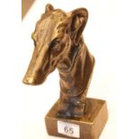 Cast iron Greyhound bust, H: 22 cm. P&P Group 3 (£25+VAT for the first lot and £5+VAT for subsequent