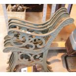 Four cast iron bench ends. This lot is not available for in-house P&P