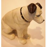 Cast iron Nipper Terrier money box figurine, H: 26 cm. P&P Group 3 (£25+VAT for the first lot and £