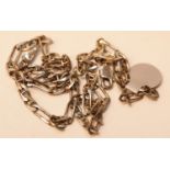 925 silver flat anchor chain, L: 45 cm. P&P Group 1 (£14+VAT for the first lot and £1+VAT for