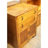 Chest of two drawers over an oak double cupboard. This lot is not available for in-house P&P.