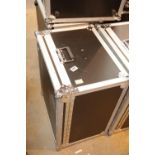 Large metal bound flight case, 40 x 55 x 65 cm. THIS LOT WILL INCUR VAT AT 20% ON TOP OF THE