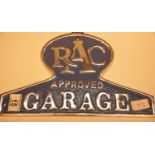 Cast iron RAC Approved Garage sign, 34 x 24 cm. P&P Group 2 (£18+VAT for the first lot and £2+VAT