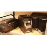 Panasonic portable radio cassette with Grundig UMS 12-S. This lot is not available for in-house P&P