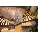 Two new plush Tiger print medium sized dog beds. This lot is not available for in-house P&P.