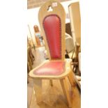 Vintage type childs chair with leather upholstery. This lot is not available for in-house P&P