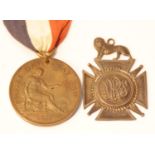 National Physical Recreation Society bronze medal with lion surmount and an Edward VIII Empire Day