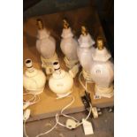 Six ceramic table lamps. This lot is not available for in-house P&P Condition Report: All electrical