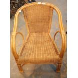 Vintage type wicker chair. This lot is not available for in-house P&P