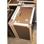 Large metal bound flight case, 40 x 55 x 65 cm. THIS LOT WILL INCUR VAT AT 20% ON TOP OF THE