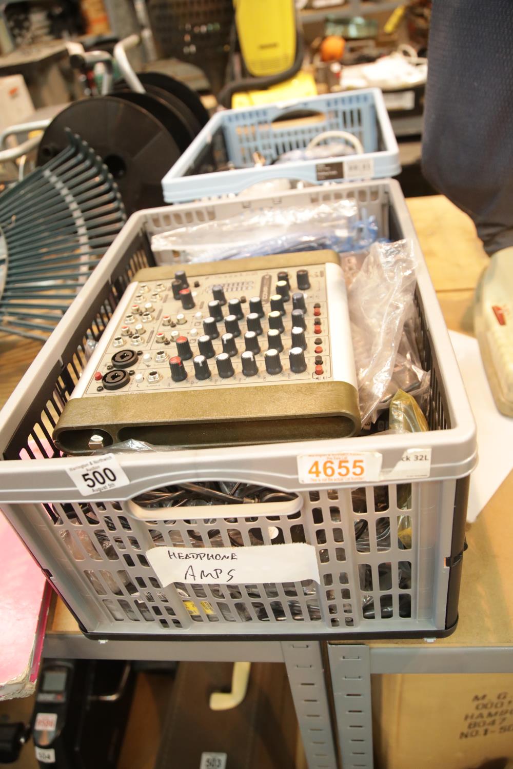 Mixed electrical items including compact 4 channel mixer. This lot is not available for in-house P&