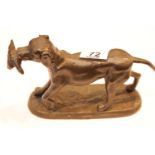 Cast iron Labrador with Pheasant figurine, 22 x 13 cm H. P&P Group 2 (£18+VAT for the first lot