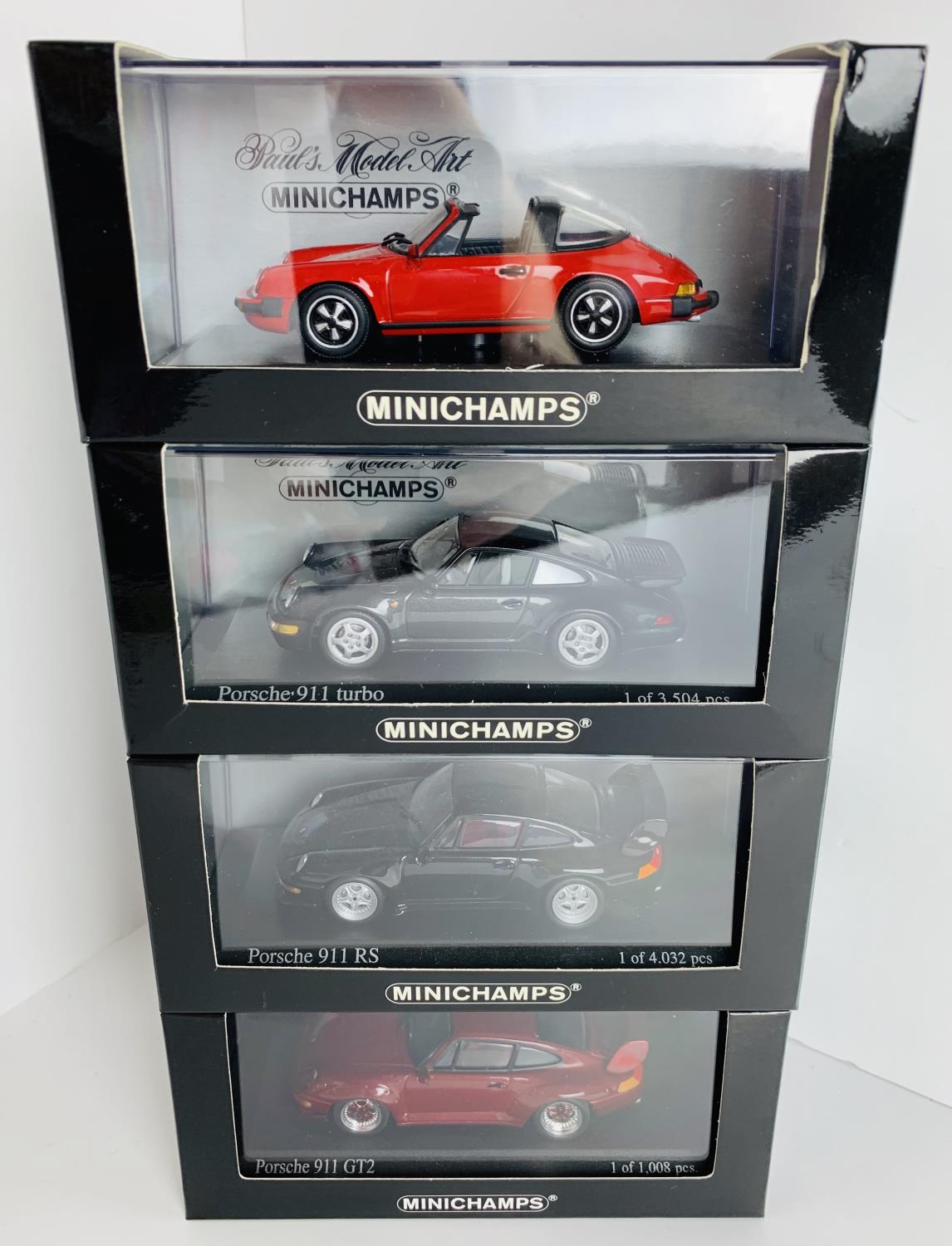 4x Minichamps 1:43 Scale Porsche 911 Models - All Boxed. P&P Group 3 (£25+VAT for the first lot