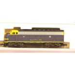 Kate N gauge Bo-Bo diesel Santa-Fe, blue and yellow F7 A unit. P&P Group 1 (£14+VAT for the first