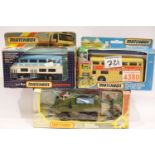 Three boxed Matchbox models, K111 missile launcher, K15 bus and K15 Berlin bus. P&P Group 2 (£18+VAT