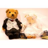 TY BB Bride and Groom Velveteen bears. P&P Group 1 (£14+VAT for the first lot and £1+VAT for