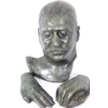 Matvey Manizer (1891?1966), a rare signed cast bronze death mask of Joseph Stalin (1878-1953), 31
