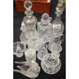 Collection of mixed crystal including decanters. This lot is not available for in-house P&P