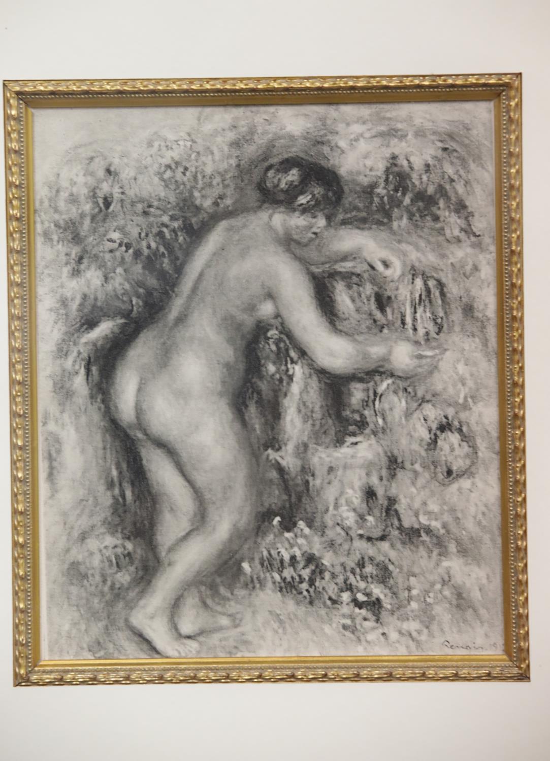 Gilt framed and glazed original copper plate engraving Renoir, with CoA, 20 x 24 cm. This lot is not