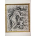 Gilt framed and glazed original copper plate engraving Renoir, with CoA, 20 x 24 cm. This lot is not