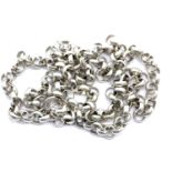 Silver Belcher neck chain, L: 44 cm, 11g. P&P Group 1 (£14+VAT for the first lot and £1+VAT for