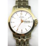 Gents Rotary day-date wristwatch. P&P Group 1 (£14+VAT for the first lot and £1+VAT for subsequent